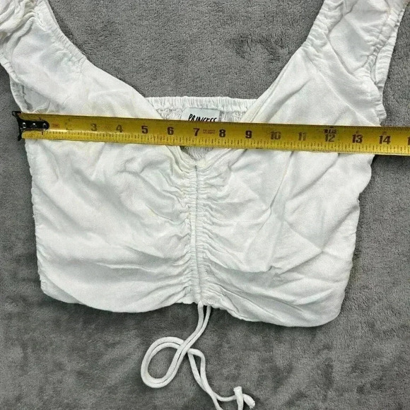 Princess Polly Shirt Womens Size 8 Darshan White Crop Top Rayon - Picture 3 of 7